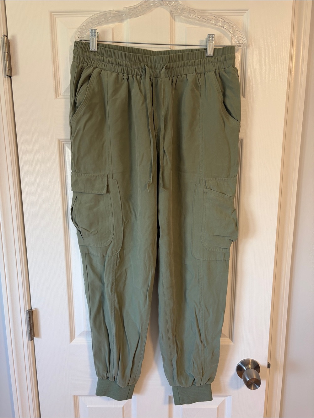 INC International Concepts Olive Green Cargo Joggers with Elastic Waist